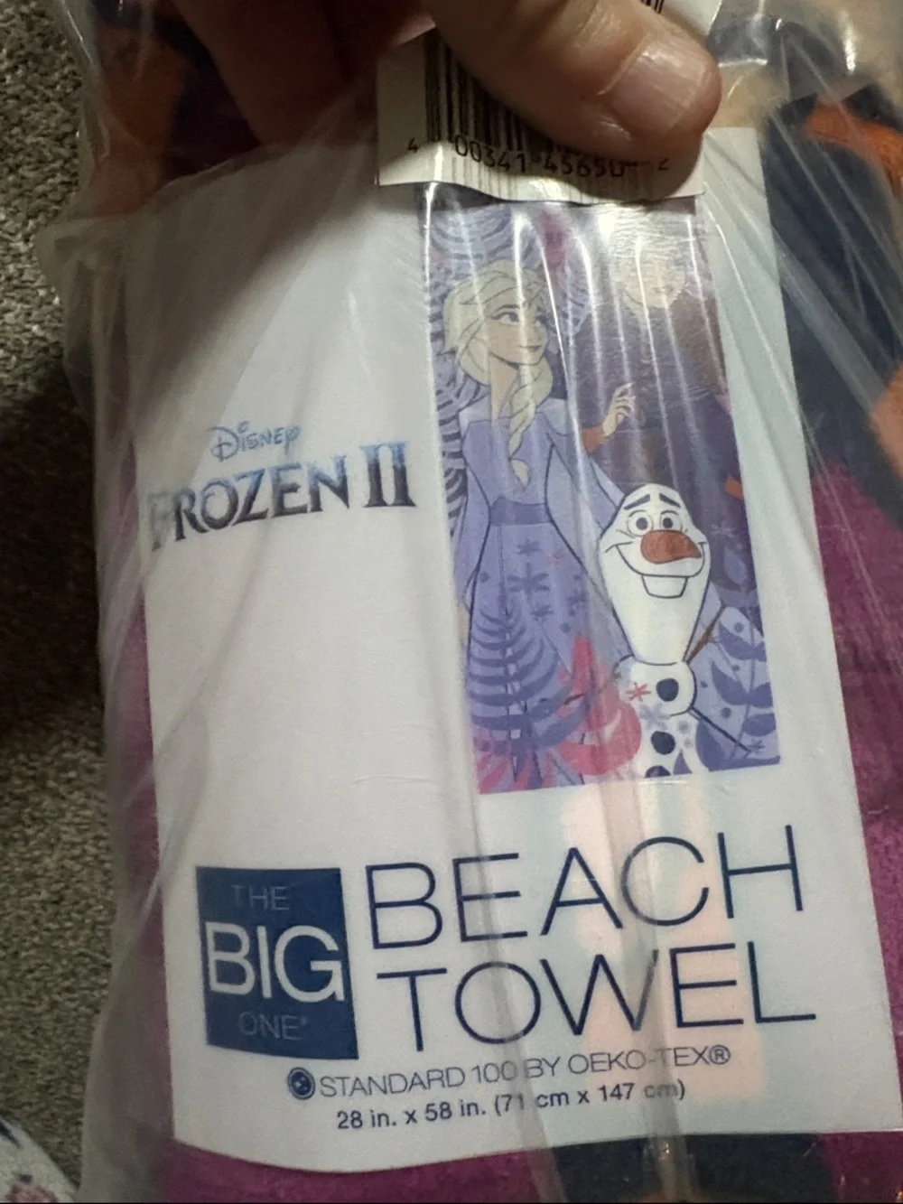 Disney Frozen II Beach Towel - Purple, Peach, Navy